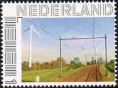 personalised stamp of The Netherlands with trains, trams, stations etc